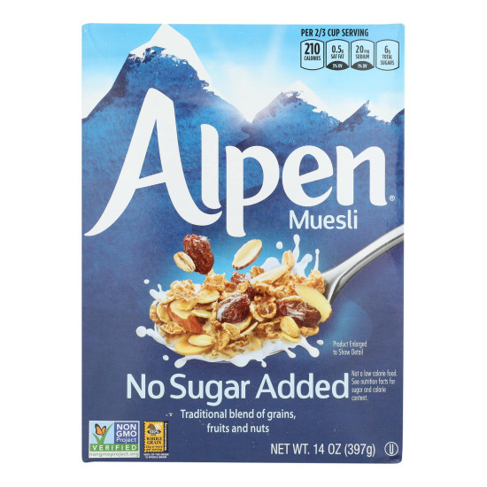 Alpen No Added Sugar Muesli Cereal - Case of 12 - 14 oz.do 43388430