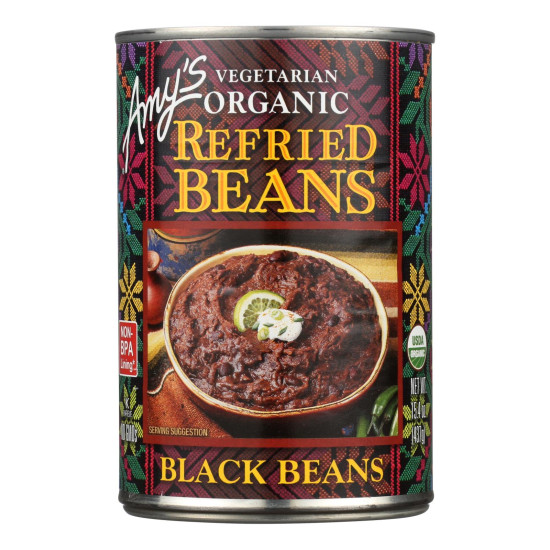 Amy s - Organic Refried Black Beans - Case of 12 - 15.4 oz.do 43614520