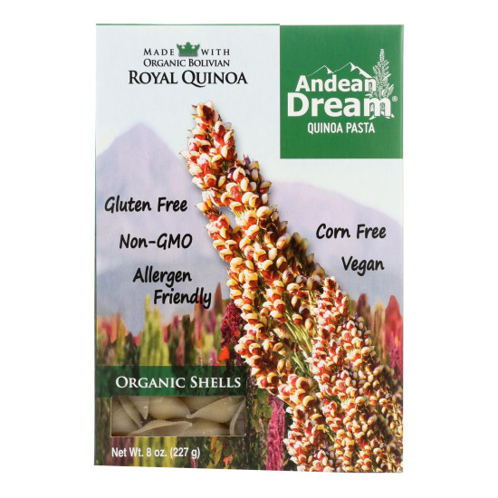 Andean Dream Gluten Free Organic Shells Quinoa Pasta - Case of 12 - 8 oz.do 43991750