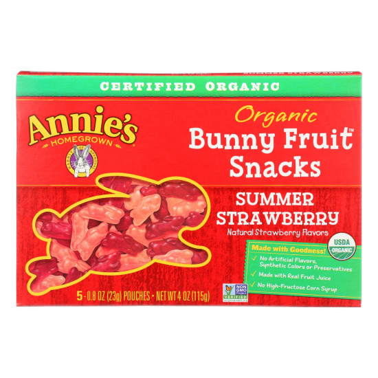 Annie S Homegrown Fruit Snack Summer Strawberry - Case Of 10 - 4 Ozdo 45150541