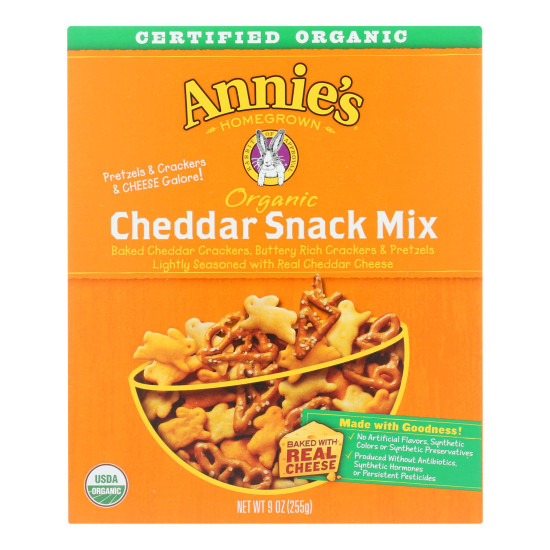 Annie s Homegrown Organic Bunnies Cheddar Snack Mix - Case of 12 - 9 oz.do 43614527