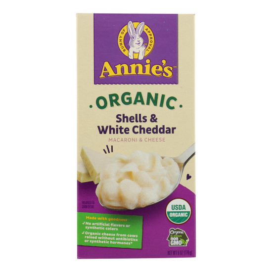 Annie s Homegrown Organic Shells and White Cheddar Macaroni and Cheese - Case of 12 - 6 oz.do 43978628