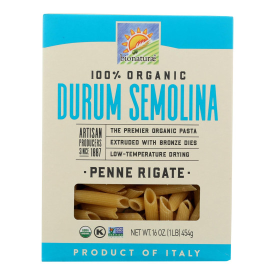Bionaturae Pasta - Organic - 100 Percent Durum Semolina - Penne Rigate - 16 oz - case of 12do 35324553