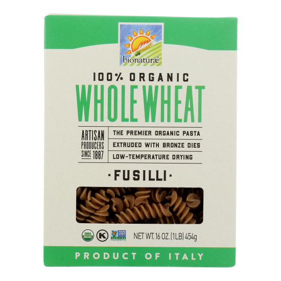 Bionaturae Pasta - Organic - 100 Percent Whole Wheat - Fusilli - 16 oz - case of 12do 35324562