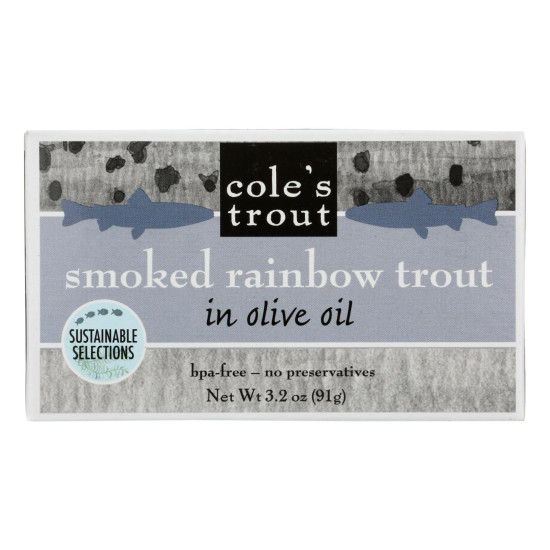 Cole s Smoked Rainbow Trout in Olive Oil - 3.2 oz - Case of 10do 44194737
