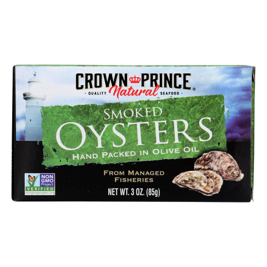 Crown Prince Oysters - Naturally Smoked in Pure Olive Oil - 3 oz - case of 18do 44194766