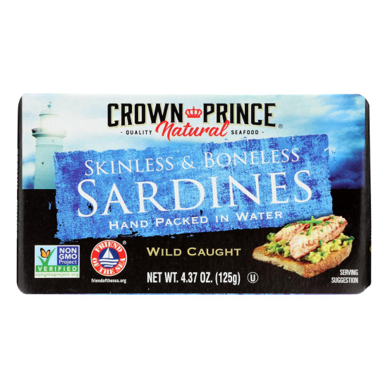 Crown Prince Skinless and Boneless Sardines In Water - Case of 12 - 4.37 oz.do 45147935