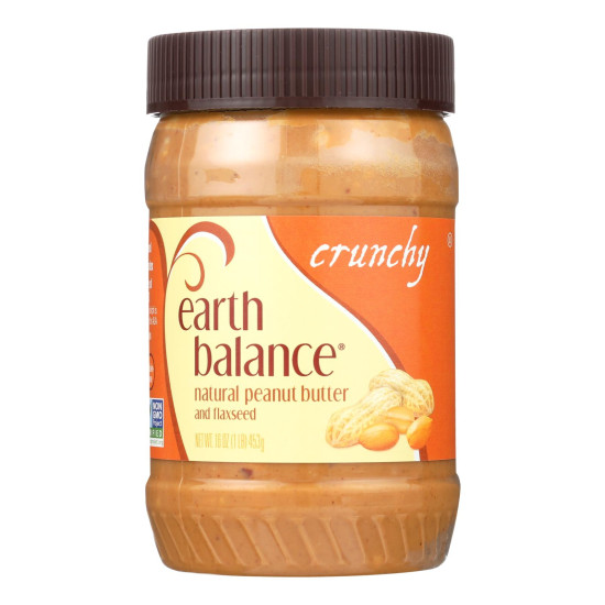 Earth Balance Crunchy Peanut Butter and Flaxseed - Case of 12 - 16 oz.do 45147313