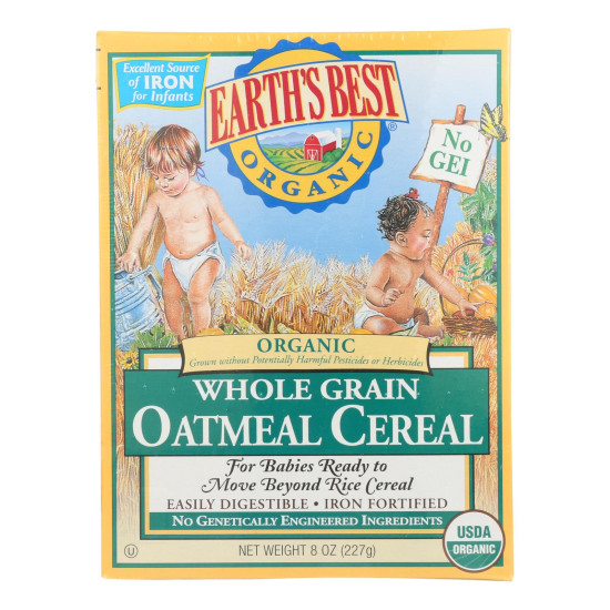 Earth s Best Organic Whole Grain Oatmeal Infant Cereal - Case of 12 - 8 oz.do 45147804