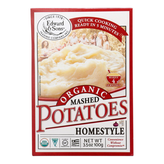 Edward and Sons Organic Mashed Potatoes - Home Style - Case of 6 - 3.5 oz.do 44571327
