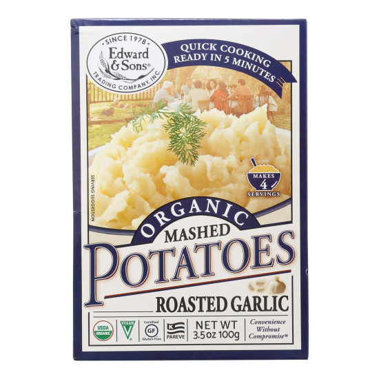 Edward and Sons Organic Mashed Potatoes - Roasted Garlic - Case of 6 - 3.5 oz.do 44571326