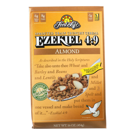 Food For Life Baking Co. Cereal - Organic - Ezekiel 4-9 - Sprouted Whole Grain - Almond - 16 oz - case of 6do 44195721