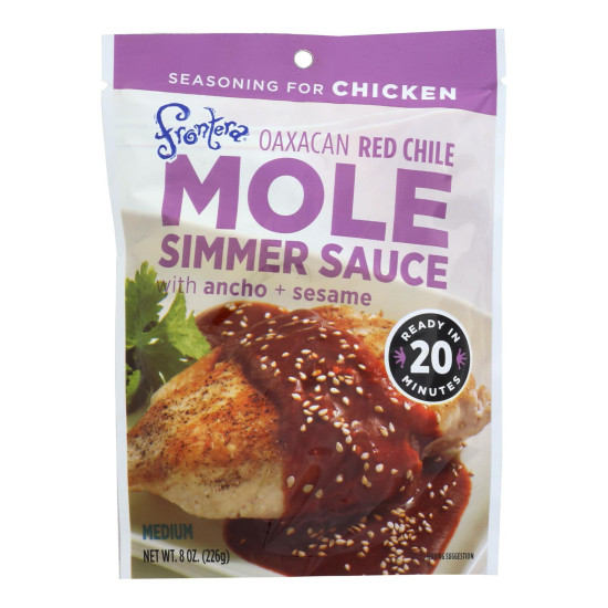 Frontera Foods Simmer Sauce - Oaxacan Red Chile Mole - with Ancho and Sesame - 8 oz - case of 6do 35325075