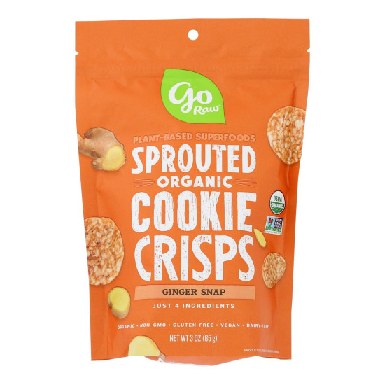 Go Raw - Organic Sprouted Cookies - Ginger Snap - Case of 12 - 3 oz.do 44558498