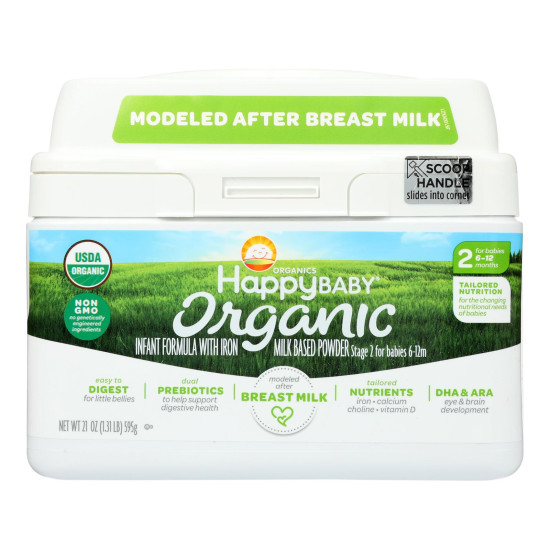 Happy Baby Organic Infant Milk Based Formula Powder - with Iron - Case of 4 - 21 ozdo 44831217