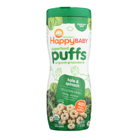Happy Baby Organic Puffs Greens - 2.1 oz - Case of 6do 34381323