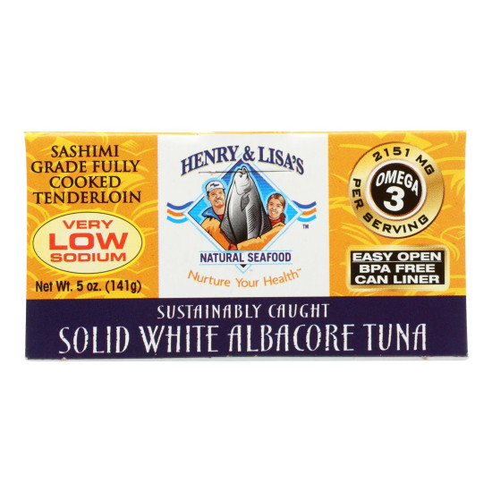 Henry and Lisa Natural Seafood Tuna - Solid White Albacore - No Salt Added - 5 oz - case of 12do 44196397