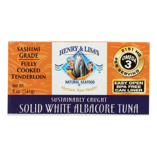 Henry and Lisa s Natural Seafood Solid White Albacore Tuna - Case of 12 - 5 oz.do 43472290