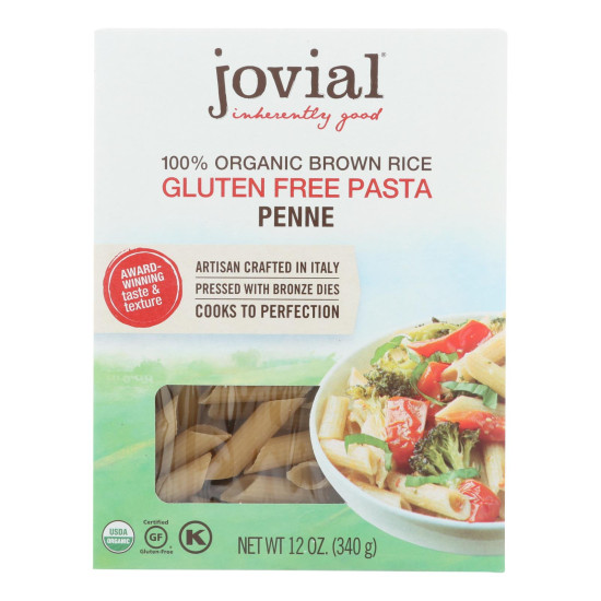 Jovial - Pasta - Organic - Brown Rice - Penne Rigate - 12 oz - case of 12do 44196791
