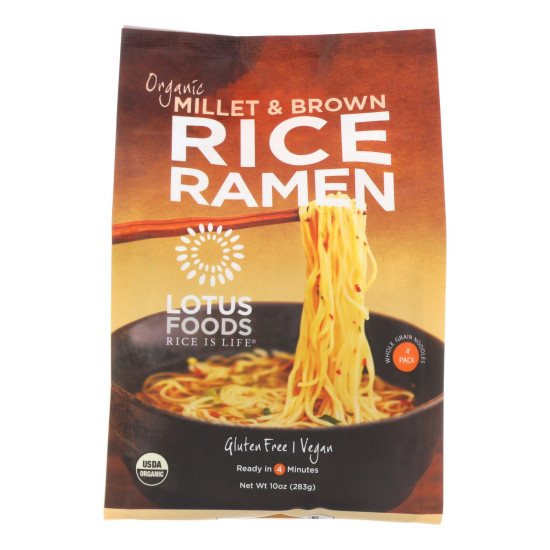 Lotus Foods Ramen - Organic - Millet and Brown Rice - 4 Ramen Cakes - 10 oz - case of 6do 44197182