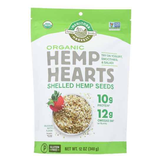Manitoba Harvest Certified Organic Hemp Hearts Shelled Hemp Seed- Case of 6 - 12 ozdo 26145090