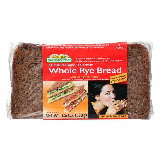 Mestemacher Bread Bread - Rye - Whole - 17.6 oz - case of 12do 35325571
