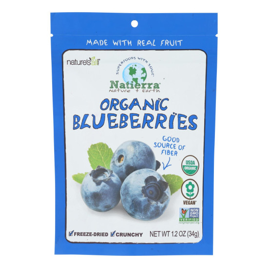Natierra Fruit - Organic - Freeze Dried - Blueberries - 1.2 oz - case of 12do 44197516