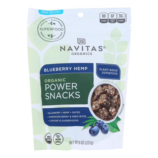 Navitas Naturals Snacks - Organic - Power - Blueberry Hemp - Gluten Free - 8 oz - case of 12do 35325644