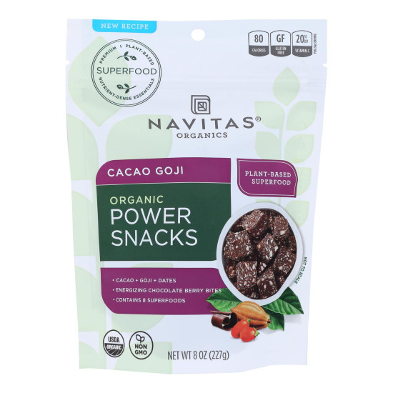 Navitas Naturals Snacks - Organic - Power - Cacao Goji - 8 oz - case of 12do 35325633