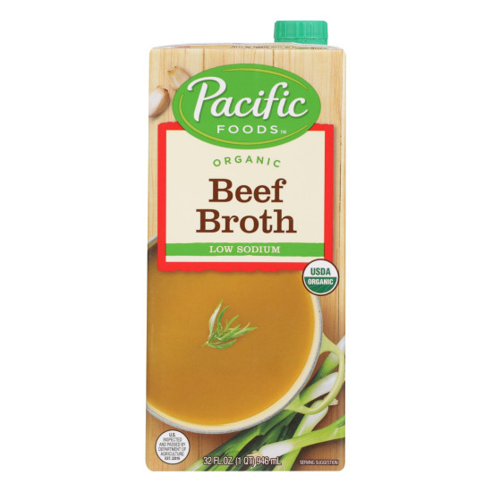 Pacific Natural Foods Beef Broth - Low Sodium - Case of 12 - 32 Fl oz.do 44574570