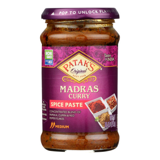 Pataks Curry Paste - Concentrated - Madras - Medium - 10 oz - case of 6do 35325764