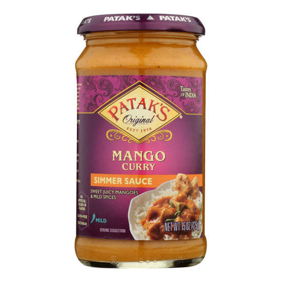 Pataks Simmer Sauce - Mango Curry - Mild - 15 oz - case of 6do 35325758