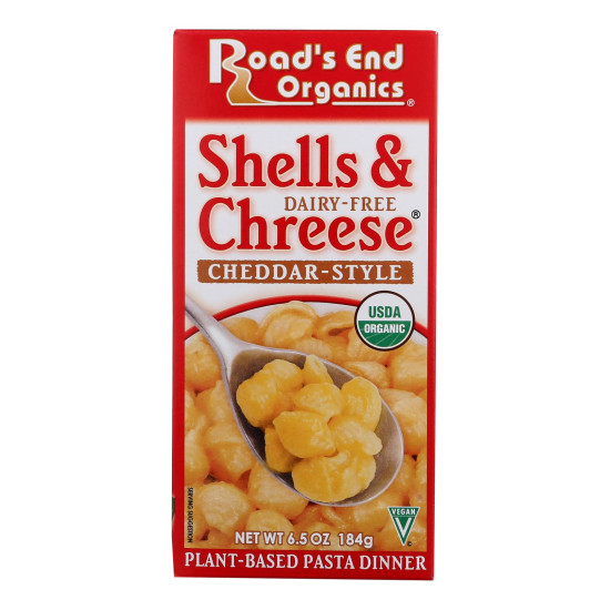 Road s End Organics Shells and Cheese Pasta - Cheddar Style - Case of 12 - 6.5 oz.do 45149816