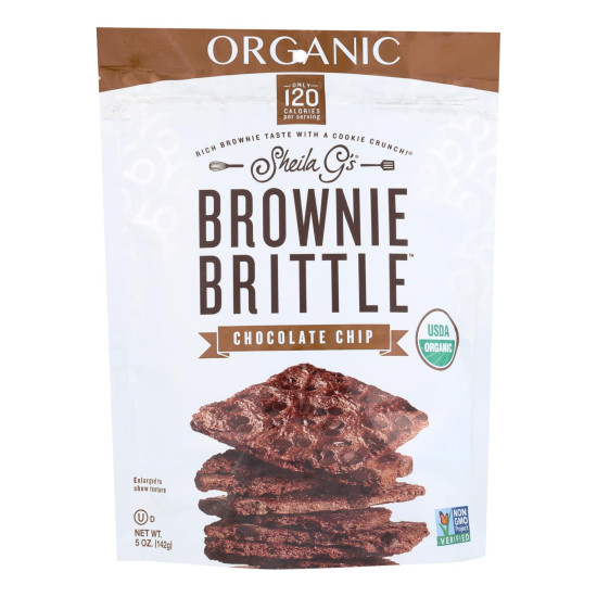 Sheila G s Organic Brownie Brittle - Chocolate Chip - Case of 12 - 5 oz.do 45042032