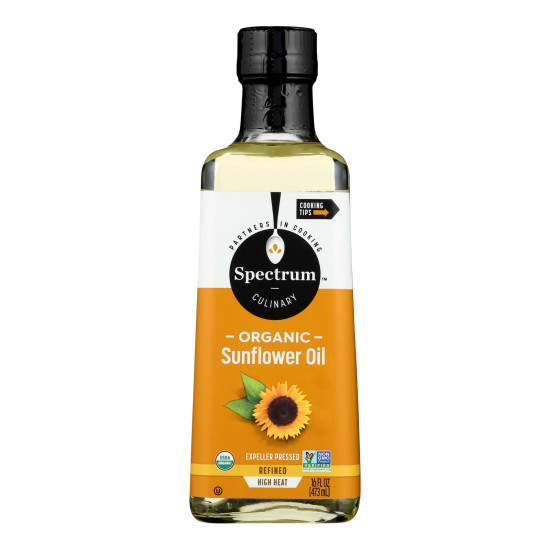 Spectrum Naturals High Heat Refined Organic Sunflower Oil - Case of 12 - 16 Fl oz.do 43450460