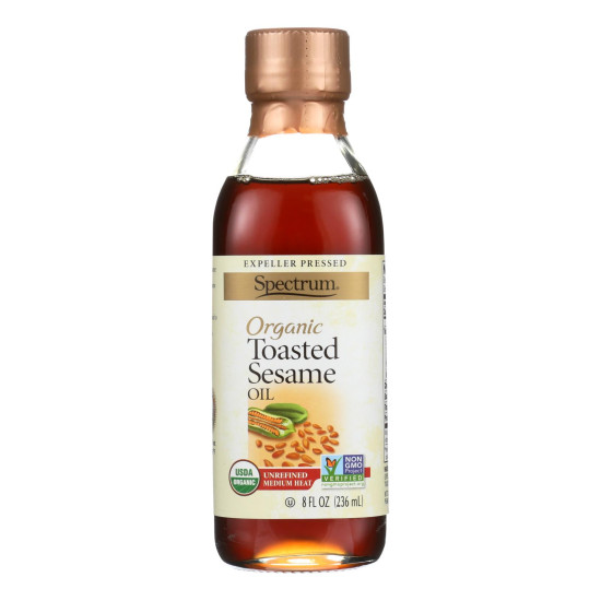 Spectrum Naturals Organic Unrefined Toasted Sesame Oil - Case of 6 - 8 Fl oz.do 44199091