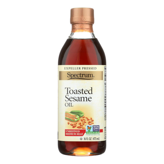 Spectrum Naturals Unrefined Toasted Sesame Oil - Case of 12 - 16 Fl oz.do 43450475