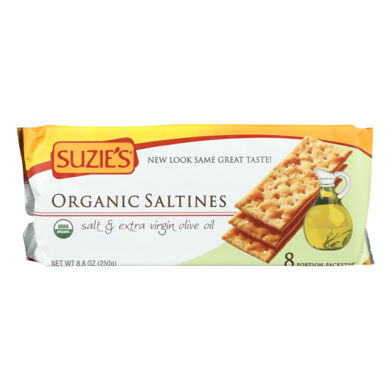 Suzie s Organic Saltines - Salt and Extra Virgin Olive Oil - Case of 12 - 8.8 oz.do 43614951