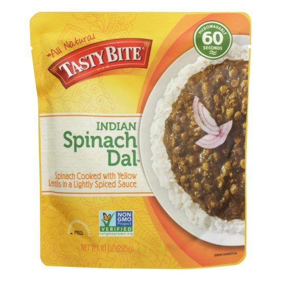 Tasty Bite Entree - Indian Cuisine - Spinach Dal - Indian - 10 oz - case of 6do 44199289