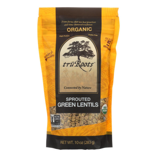 Truroots Organic Green Lentils - Sprouted - Case of 6 - 10 oz.do 43614963