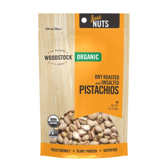 Woodstock Organic Pistachios, Dry Roasted and Unsalted - Case of 8 - 7 OZdo 35326111