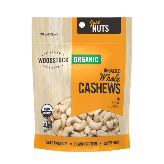 Woodstock Organic Whole Cashews, Unsalted - Case of 8 - 7 OZdo 35326101