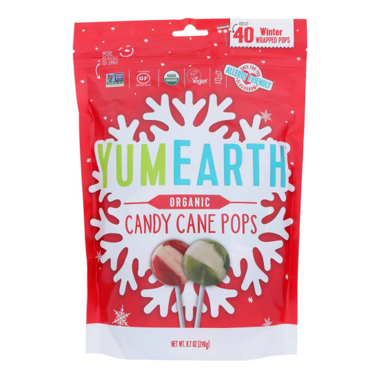 Yumearth Organics - Organic Pops - Candy Cane - CS of 18-8.50 OZdo 45364456