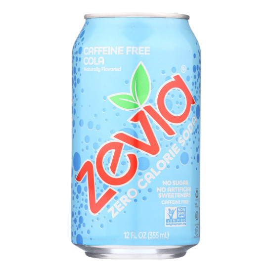 Zevia Soda - Zero Calorie - Cola - Caffeine Free - Can - 6/12 oz - case of 4do 44200085