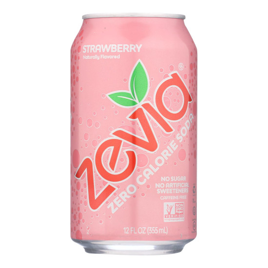Zevia Soda - Zero Calorie - Strawberry - Can -  6/12 oz - case of 4do 35326209